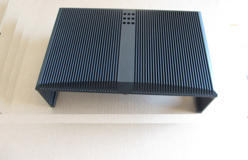 Custom CNC Machined Aluminum Extrusion Components - Black Matt Anodized