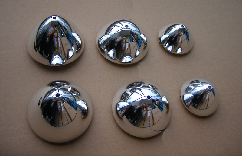 Custom CNC Machined ABS Reflector Prototypes - Chrome Plated, High Gloss